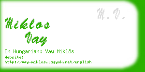 miklos vay business card